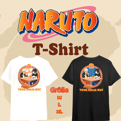 Naruto Shippuden T-Shirt 2025 Anime Merch Schwarz Weiß M L XL Sasuke Uchiha