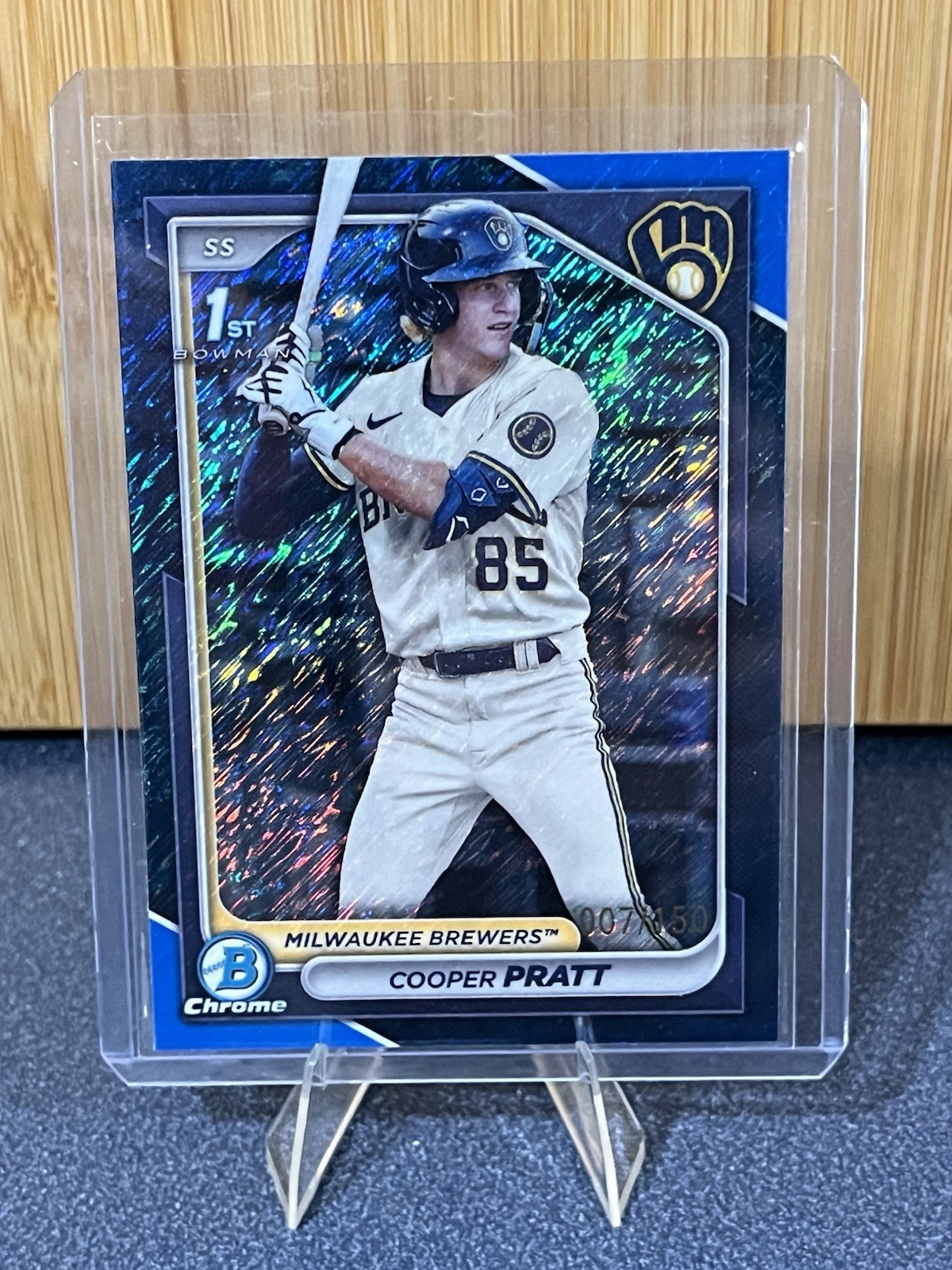 2024 Bowman Chrome #BCP-137 COOPER PRATT 1ST Blue Shimmer /150 - Brewers