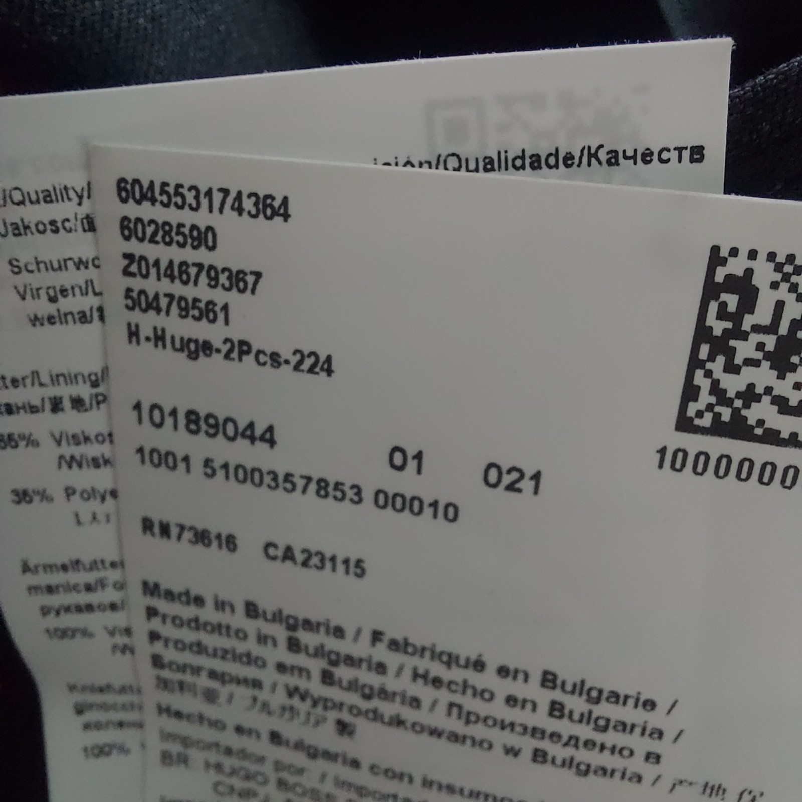 Hugo Boss Mens Pants Size 44 Regular Charcoal Gray Virgin Wool H Huge 224 New thumbnail 7