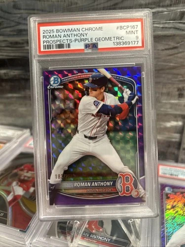 2025 Bowman Chrome Roman Anthony Purple Geometric /250 #BCP167 PSA 9 Pop 1