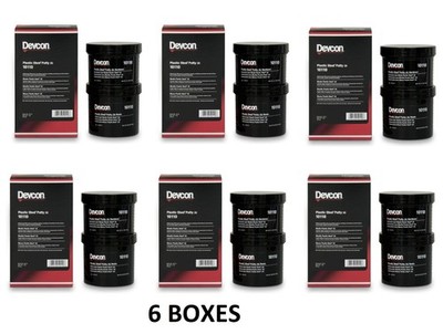 6 Boxes Devcon 10110 Plastic Steel Putty (A) 1 lb. Kit Metal Filled Epoxy Putty
