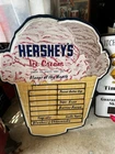 ORIGINAL VINTAGE HERSHEY'S ICE CREAM MENU BOARD WALL TIN & WOOD SIGN