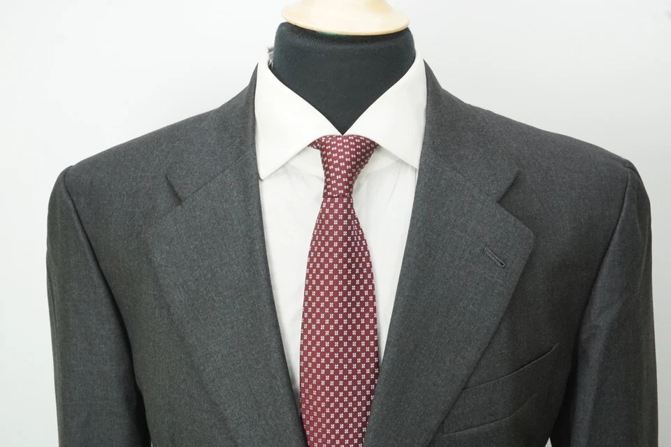 Sartoria Attolini Solid Gray 120s Wool 2 Pc Suit Jacket Pants Sz 44 BRAND NEW - Image 2 of 4