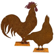 Déco Poule Et Coq - Un Charmant Duo Pour La Maison Et Le Jardin ! Fait Main