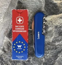 Rare BLUE Wenger Europa Star Series Swiss Army Knife “Star Line” Premium Model