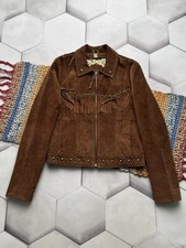 Vintage Suede Leather Fringe Studded Western Jacket Women's Size M