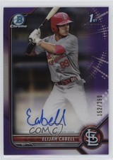 2022 Bowman Chrome Prospect Purple Refractor 152/250 Elijah Cabell Auto 0z8v
