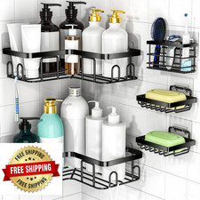 Moforoco 5-Pack L-Shaped Shower Caddy 10.2" Rustproof Corner Organizer Shelf