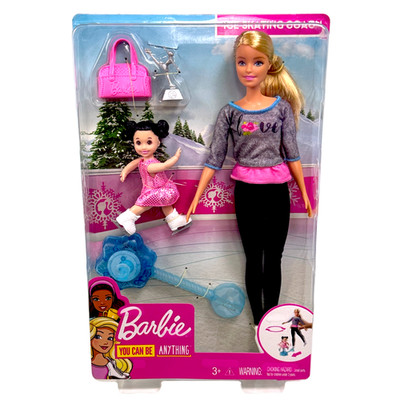 Barbie Ice Skating Coach Doll Playset With Student And Accessories Kids Toy 3+