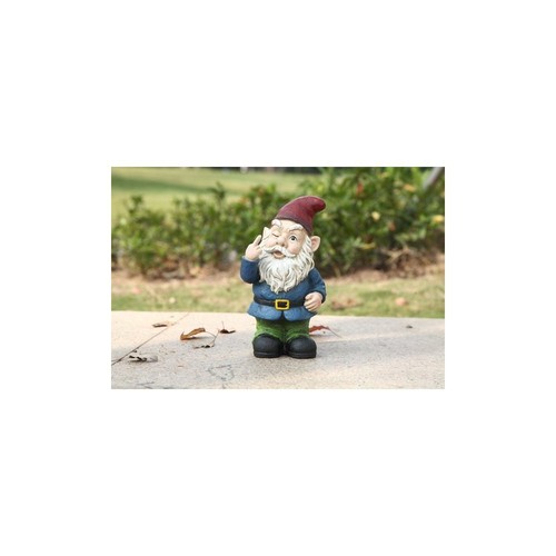 Hi-Line Gift Ltd. Winking Middle Finger GNOME, Blue and Green - Picture 1 of 1