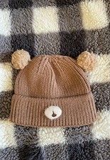 Cute winter baby/toddler beanie with faux fur pompoms hat brand new 
