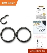 Surgical Grade Black Hinged Nose Ring Set - 10mm and 18G, Perfect for Everyday