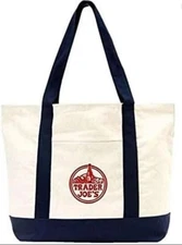 Trader Joe’s Canvas Tote Shopping Bag - LARGE CLASSIC NAVY - NEW with TAGS