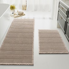 Bathroom Floor Mat, Waffle Weave Non Slip, Fast Drying, Beige