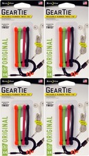 Nite Ize 4-Pack Gear Tie Reusable Rubber Twist Tie, 3" - Assorted 4-Pack 
