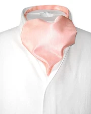 Antonio Ricci ASCOT Solid PEACH Ribbed Pattern Color Cravat Mens Neck Tie