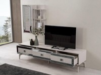 Lowboard Sideboard Tv StäNder Schrank Rtv Wohnzimmer Weiß Holz Regale