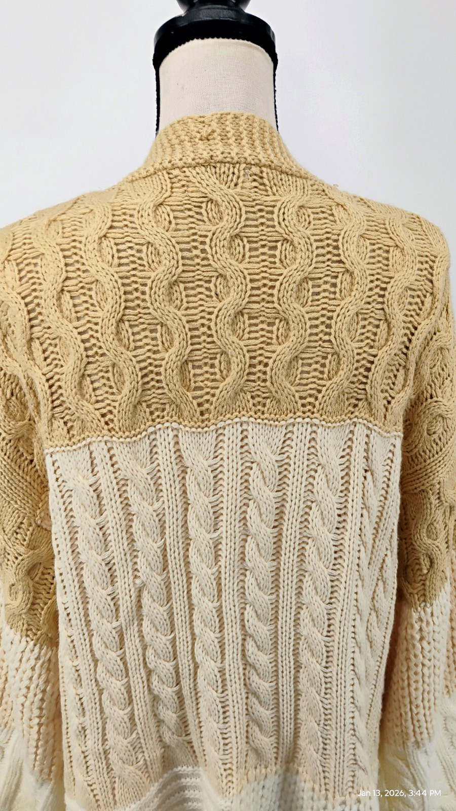 Umgee Patchwork Knitted Open Front Colorblock Car… - image 19