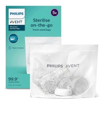 Philips Avent Microwave Sterilizing Bags - 5 Count NEW Sealed