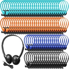 100 Pack Headphones for Classroom Bulk Students Adjustable Headphones Wired P...