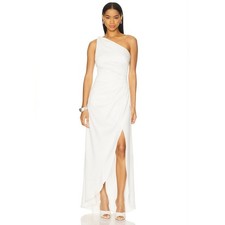 Elliatt Biarritz One Shoulder White Wedding Bridal Formal Gown Dress Size XL