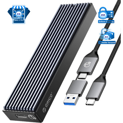 M.2 NVMe SSD Gehäuse USB-C Adapter 10Gbps für 2230/2242/2260/2280