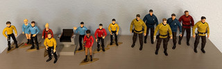 Figuras de la tripulación del puente de Star Trek: Playmates TOS Hiya 2009: Kirk Spock McCoy etc.