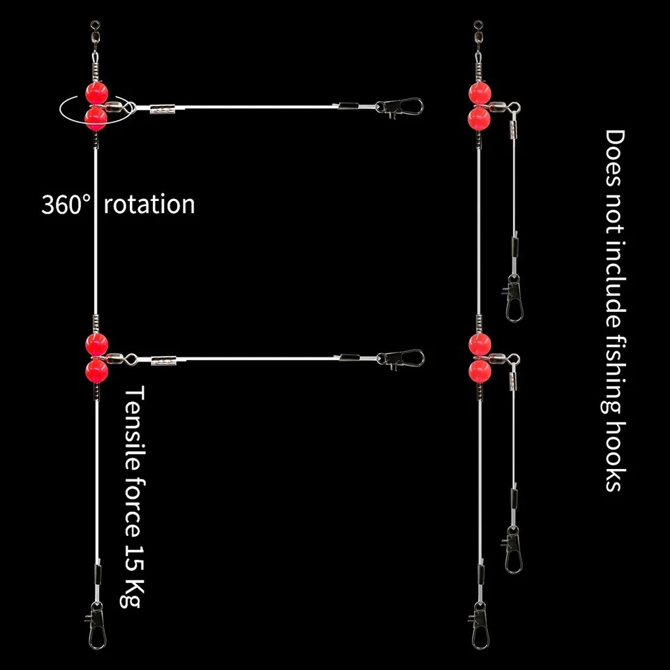 12pcs Fishing Connector 3-Way Swivels Fishing Group Fishing Line and Swivel - Image 3 of 4
