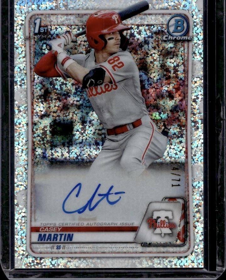 2020 Bowman Draft #CDA-CM Casey Martin Chrome Draft Pick Autographs Sparkle #/71