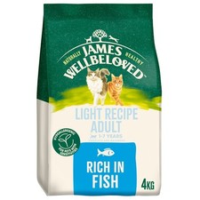 James Wellbeloved Light Recipe 1-7 Years Adult Dry Cat Food Rich in Fish 4kg 4.50 per kilo