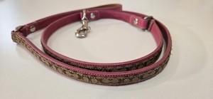 COACH PINK SIGNATURE EXTRA SMALL DOG LEASH