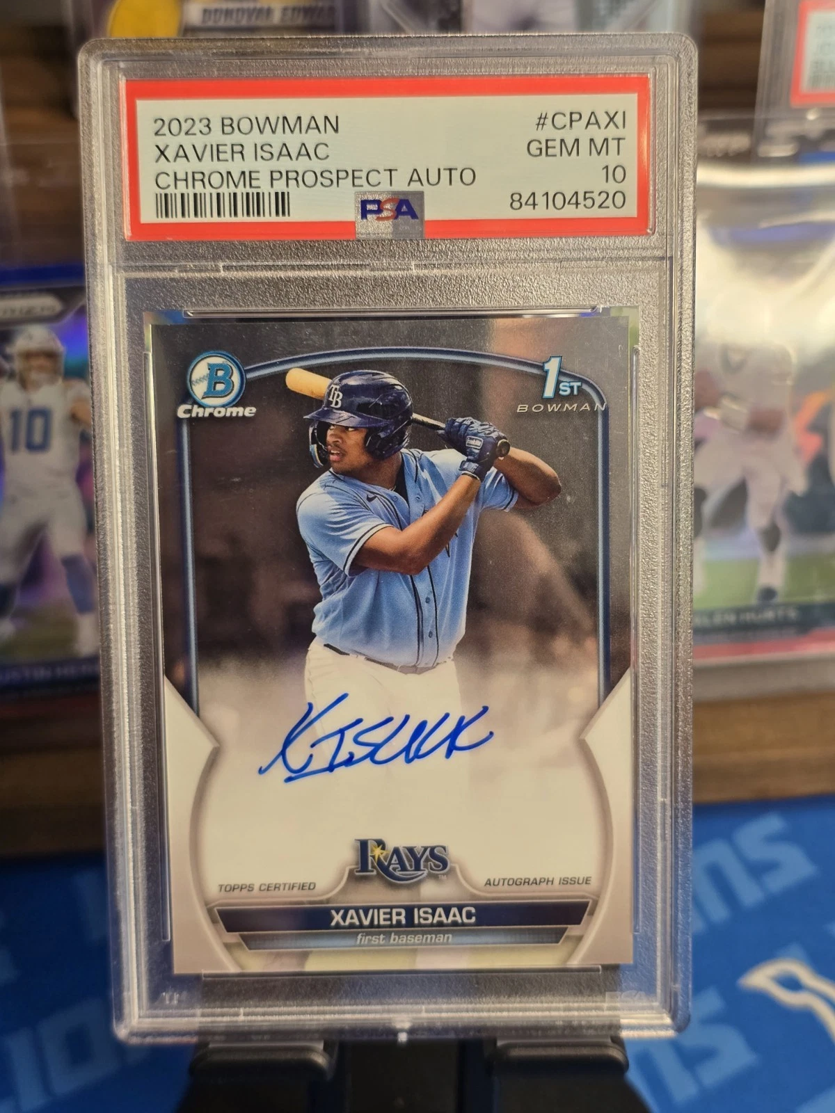 Deal for 2023 Bowman Chrome Prospect On Card Auto Xavier Isaac PSA10 💎