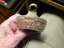 ANTIQUE WALL BOTTLE OPENER "Drink Coca-Cola" STARR X 7 Man Cave Eye Catcher