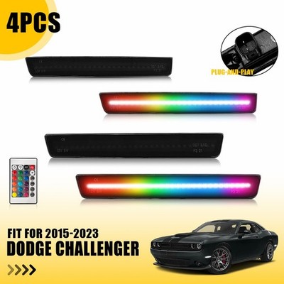 For 2015-2023 Dodge Challenger 4x Dynamic RGB Color Changing Side Marker Lights
