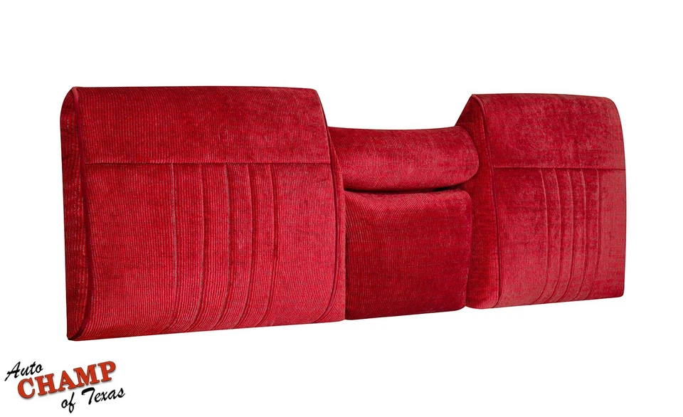 1988 1990 Ford F150 F250 F350 XLT -Bottom/Lean Back Bench Seat Cloth Covers Red - Image 3 of 4