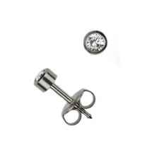 4mm Set Of 2 Pairs Surgical Stainless Steel Ear Piercing April Stud 3mm Set Of 3 Pairs Surgical Stainless Steel Ear Piercing April Stud Earrings