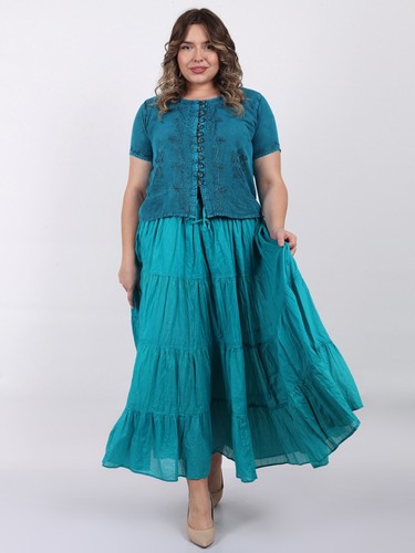 Maxi gonna lunga casual donna 100% cotone 4 strati elastico in vita saldi 8 IARDE - Foto 36 di 94