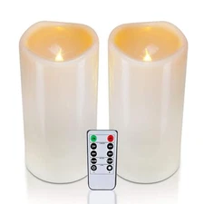 Homemory 4" x 8" Waterproof Outdoor Flameless Candles Battery Operated Flicke...