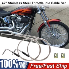 Stainless Steel Throttle and Idle Cable Set fit for Harley Davidson 42"56579-02A