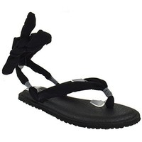 Yoga 1 Womens Lightweight Two-way Stretch Sling Flat Sandals Black 7 Sale Yoga 1 Womens Lightweight Two-way Stretch Sling Flat Sandals Black 7 Sale