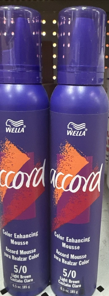 Mousse Wella Accord mejora el color 5/0 marrón claro 6,5 OZ RARA Foto 2 de 4