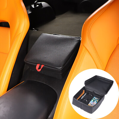 Leather Armrest Box Rear Storage Box Bag For Corvette C7 2014-2019 US