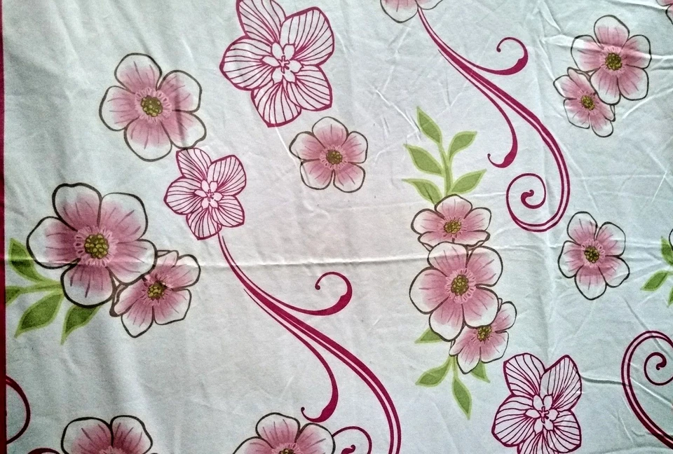 DISNEY Princesa 79x85" Érase una vez Sábana Plana Rosa Blanco Flores TELA Foto 3 de 4