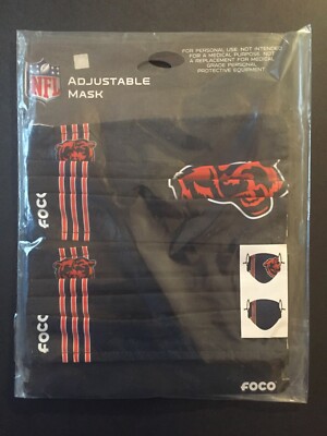 Chicago Bears 2 Pack Adult Cloth Face Mask Covering -50% Off SRP-FREE S&H