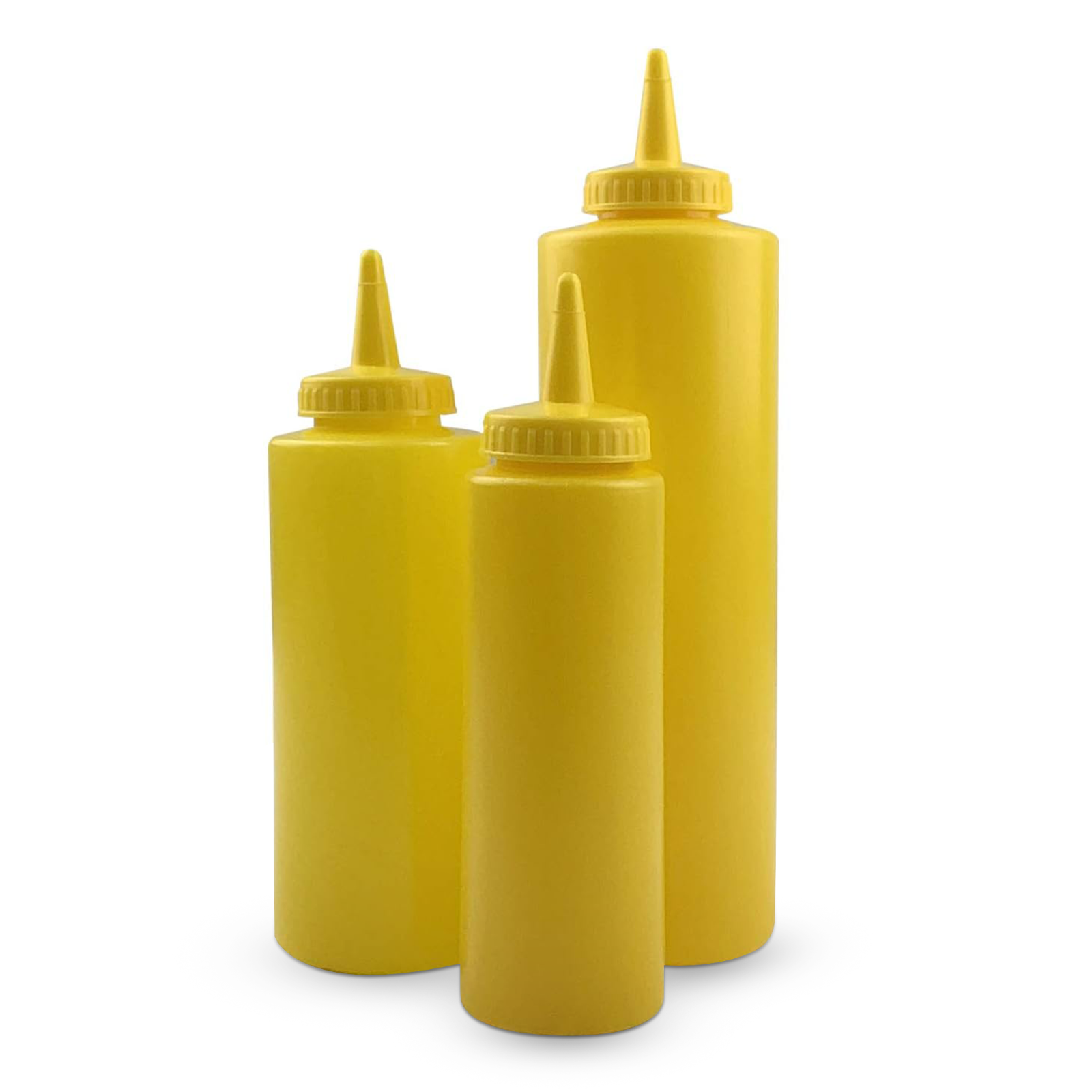 Yellow Squeezy Plastic Sauce Bottle For Condiment Ketchup 12Oz (34Cl) Pack Of 12