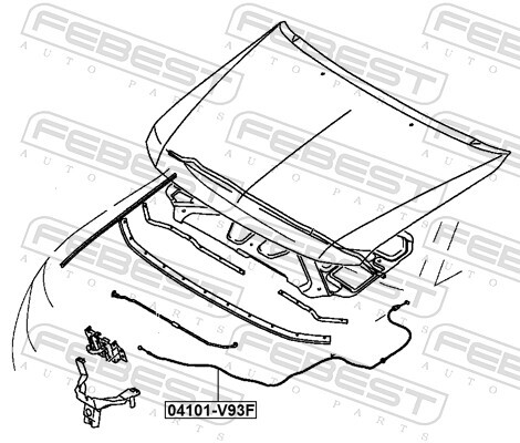04101-V93F FEBEST Bonnet Cable for MITSUBISHI