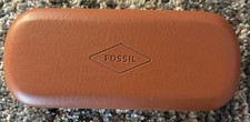 FOSSIL Clamshell Glasses Case Hard Shell Brown B