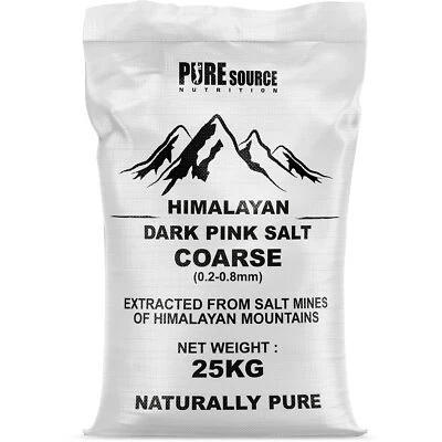 PURE SOURCE NUTRITION PURE PINK HIMALAYAN ROCK SALT 25KG | COARSE Table Food Natural Health Bath Salts