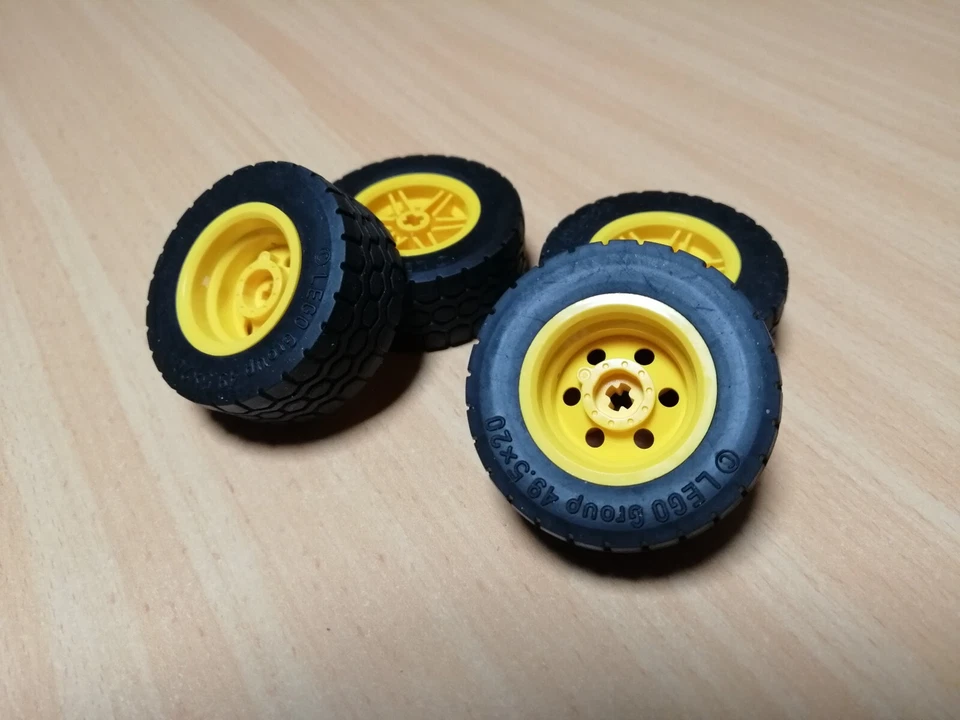 LEGO Technik 4 Stück Reifen 49.5 x 20 gelbe Felge / TECHNIC - Bild 3 von 4