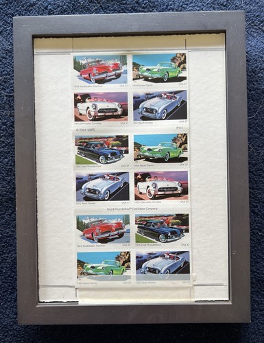 Framed AMERICA ON THE MOVE 50's SPORTY CARS, FV$7.40 (2005) U.S.#3931-3935 MHN - Picture 2 of 3